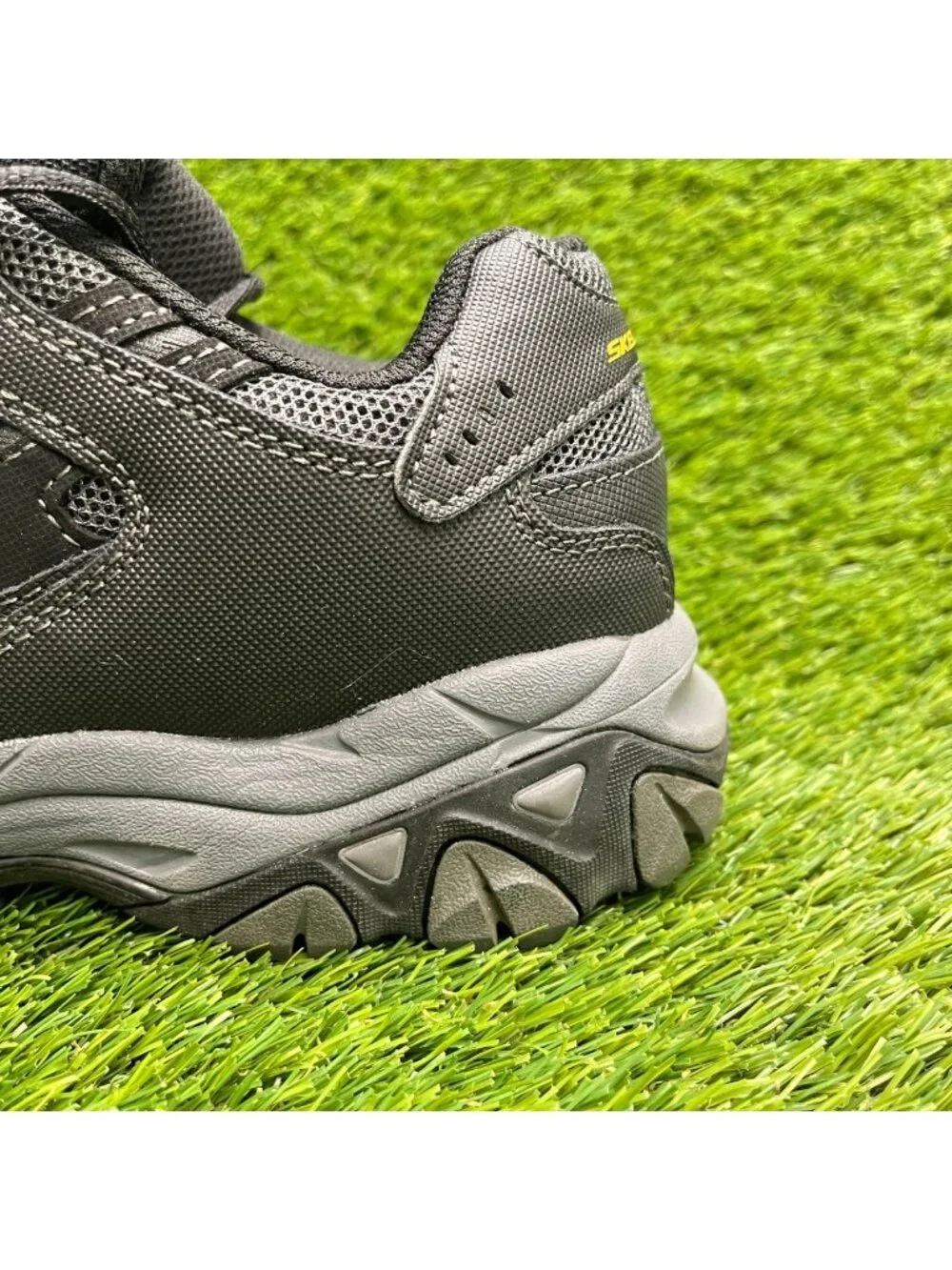 Skechers Cankton Mens Size 9.5E Black Gray Steel Toe Lace Up Safety Work Shoes